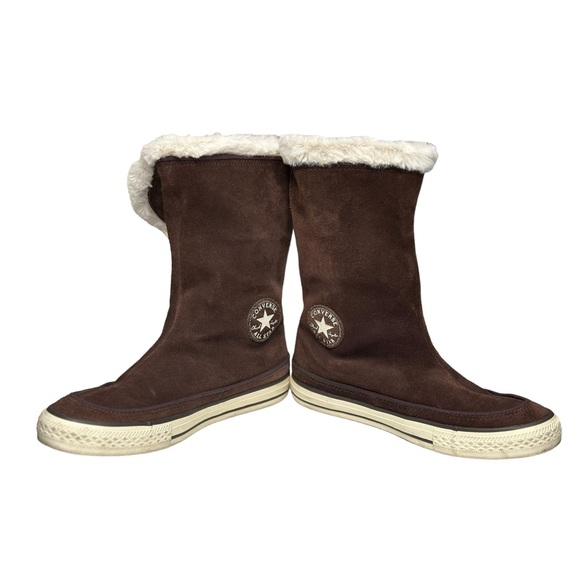 Converse Chuck Taylor Chucks Brown Suede Winter Boots - Junior Size 3 - Picture 6 of 8